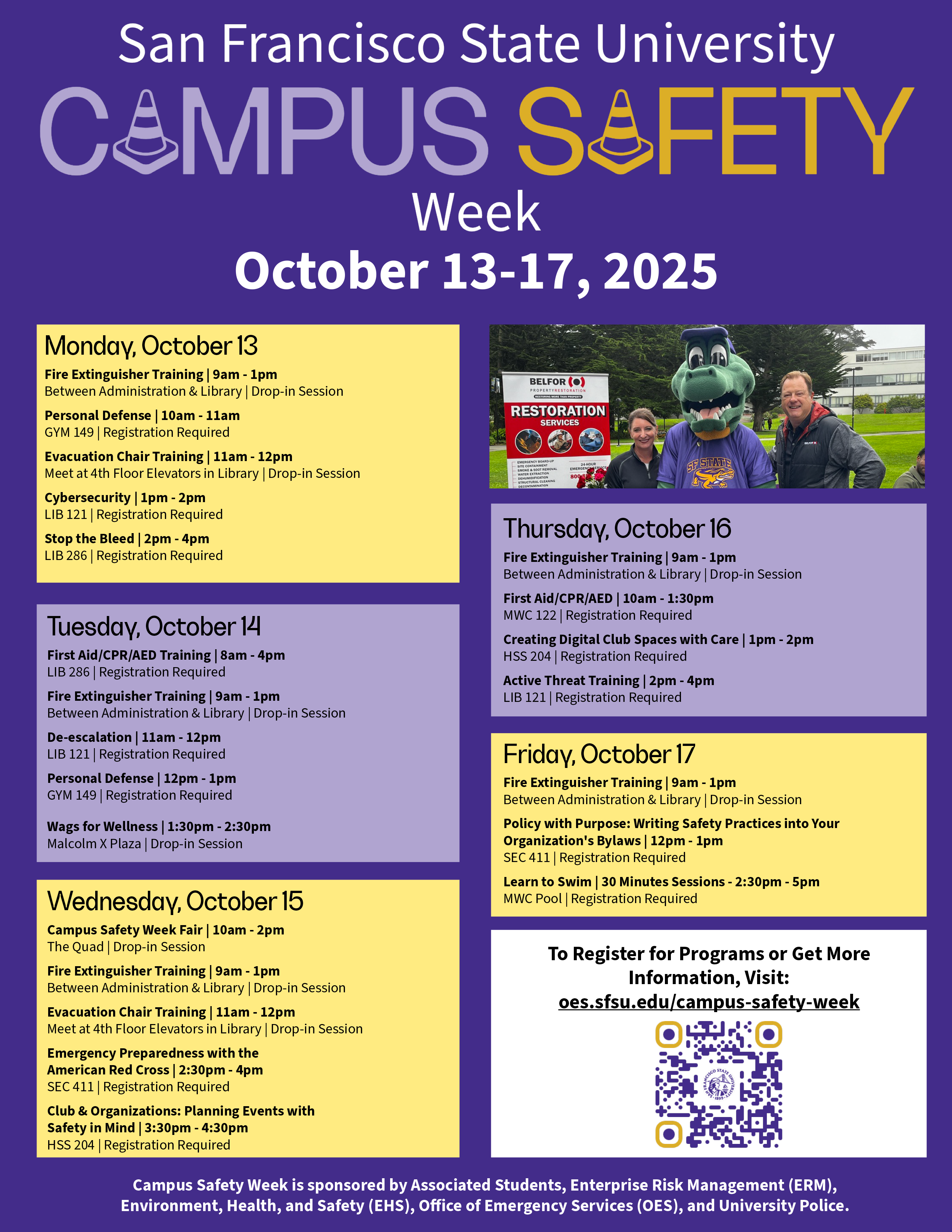 Campus Safety Week Schedule